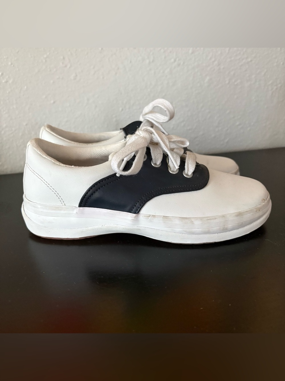 Keds Navy and White Saddle Tennis Shoes - 1 wide